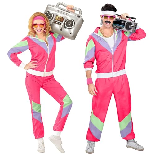 disco outfit herren, 80er Jahre Kostüm Herren Damen, 90er Retro Trainingsanzug, Disco Outfit, Bad Taste Outfit, Partner Kostüm, Faschingskostüme Silvester Outfit Set für Mottoparty Karneval von Famzuneu