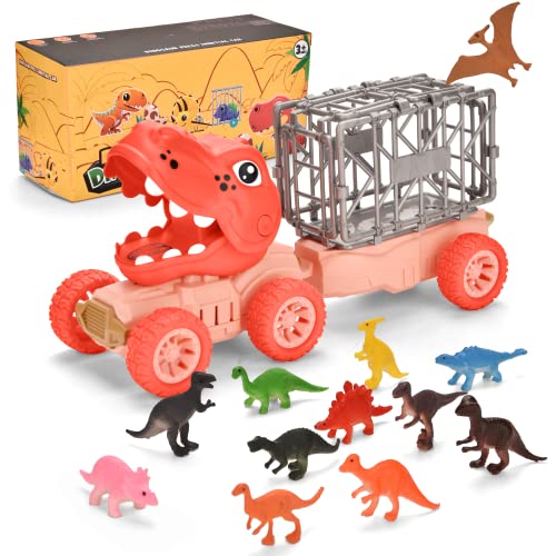 Fanbusa Dinosaurier-LKW-Spielzeug für Kinder von 2–5 Jahren, 12 Stück Dinosaurier Figuren Spielzeug, Klein Dino Figuren Dinosaurier Spielzeug für Jungen und Mädchen von Fanbusa