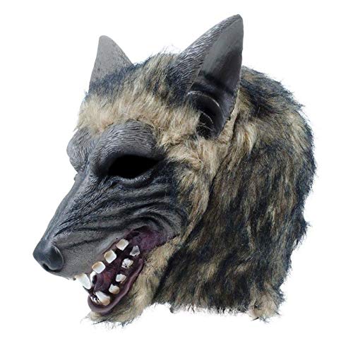 Fancy Dress VIP Express Erwachsene Big Bad Wolf Werwolf Heulendes Tier Realistische Gummi Overhead Maske Halloween Zubehör von Fancy Dress VIP Express