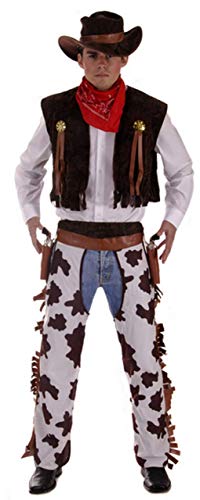 Fancy Me 4 Stück Herren Wild West Cowboy Sheriff Kostüm Kleid Outfit STD & XL - Braun, X-Large von Fancy Me