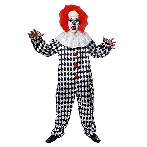 Fancy Me Erwachsene Herren Verrückte Toten Gruselig Halloween Clown mit Perücke Kostüm Kleid Outfit von Fancy Me