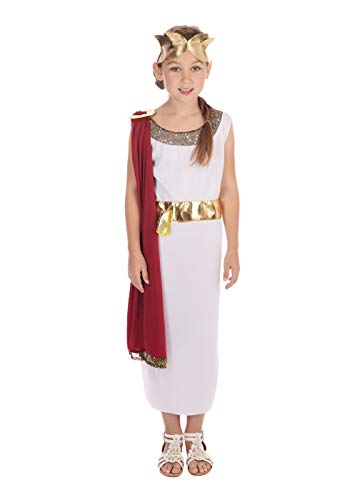 Fancy Me Mädchen oder Jungen Weiß Rot Römische Toga Schule Kostüm Kleid Outfit 4-14 Jahre - Mädchen, 10-12 Years von Fancy Me