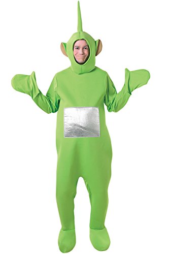 Fancy Me Teletubby-Kostüm - Offiziell Lizenzierte Teletubbies-Verkleidung Für Damen & Herren - Tinky-Winky, Po, Dipy, Laa-Laa (Rot, Grün, Lila, Gelb) - Einheitsgröße, Grün von Fancy Me