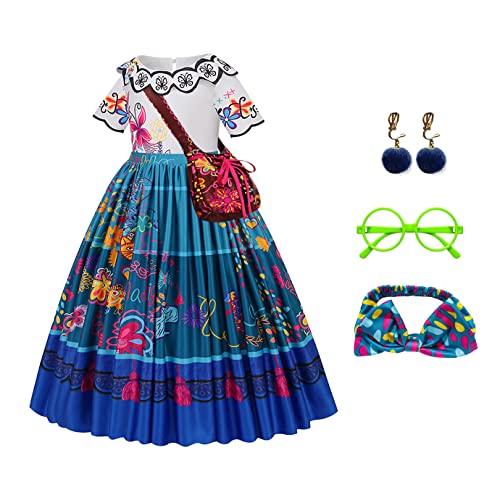 Fancyset Encanto Mirabel Kostüm Halloween Pepa Kostüm Prinzessin Dress Up Cosplay Cartoon Outfit Kleid, Mirabel, 5-6 Years (120) von Fancyset