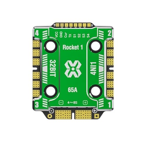 Fangxuee 2065 AM32 32bit 65A 4-In-1 ESC für RC-FPV-Drohne mit Aluminiumlegierkühlkörper, Stützt 4-8S Lipo, 20x20 mm Fangxuee 2065 AM32 32bit 65A 4-In-1 ESC für RC-FPV-Drohne mit Aluminiumlegierkühlkörper, Stützt 4-8S Lipo, 20x20 mm von Fangxuee