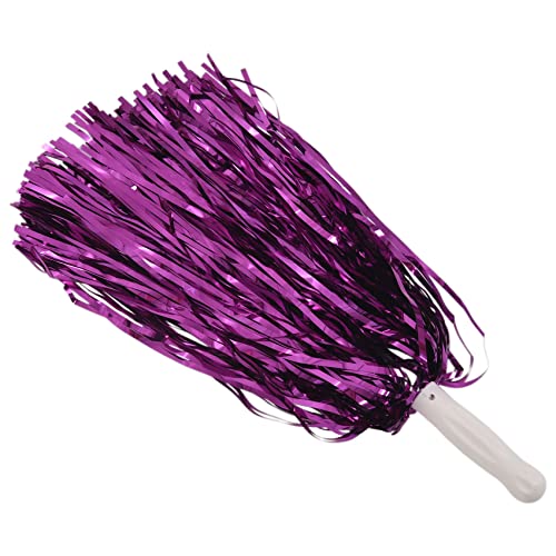 Fangxuee 24 StüCk Cheerleading Pom Poms Metallfolie Cheer Pom Poms mit Kunststoffgriff für Erwachsene Kinder Cheerleader Lila von Fangxuee