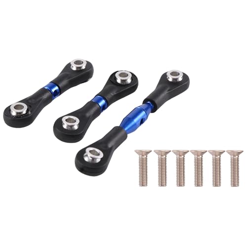 Fangxuee 3 StüCk Metall Lenkung Stange Verbindung Stange Spur Stange für TT-01 TT01 1/10 RC Auto Upgrade Teile ZubehöR,Blau von Fangxuee