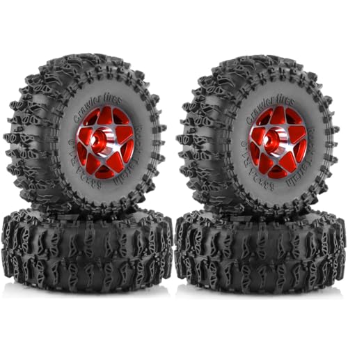Fangxuee 4 Stück 63 mm 1,0 Metall-Beadlock-Radreifensatz für 1/18 1/24 RC Crawler Car TRX4M SCX24 AX24 FCX24 Upgrade-Teile Rot Fangxuee 4 Stück 63 mm 1,0 Metall-Beadlock-Radreifensatz für 1/18 1/24 RC Crawler Car TRX4M SCX24 AX24 FCX24 Upgrade-Teile Rot von Fangxuee