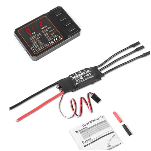 Fangxuee 50A 2-3S Lipo Brushless ESC mit BEC Ausgang und Programmierkarte für RC Auto Boot Flugzeug DIY Teile Fangxuee 50A 2-3S Lipo Brushless ESC mit BEC Ausgang und Programmierkarte für RC Auto Boot Flugzeug DIY Teile von Fangxuee