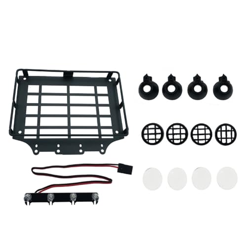 Fangxuee Ferngesteuerte Kriechkoffer-Träger für H12Y 1/12 RC Auto DIY Reparatur Modifikationszubehör Rundes Licht Fangxuee Ferngesteuerte Kriechkoffer-Träger für H12Y 1/12 RC Auto DIY Reparatur Modifikationszubehör Rundes Licht von Fangxuee
