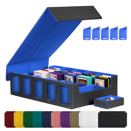 Fangxuee Handelskarten-Aufbewahrungsbox 5-Reihige Karten-Deckhülle Magnetische Kartenbox mit Deckel Schwarz+Blau Fangxuee Handelskarten-Aufbewahrungsbox 5-Reihige Karten-Deckhülle Magnetische Kartenbox mit Deckel Schwarz+Blau von Fangxuee