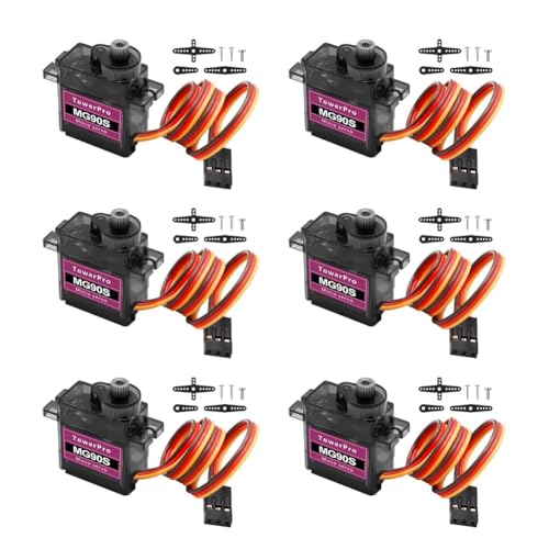 Fangxuee Micro-Type Servomotor-Kit, 6-Teilig, Servo, Metallgetriebe, Micro-Type Servo für RC-Helikopter/Auto/Boot Fangxuee Micro-Type Servomotor-Kit, 6-Teilig, Servo, Metallgetriebe, Micro-Type Servo für RC-Helikopter/Auto/Boot von Fangxuee