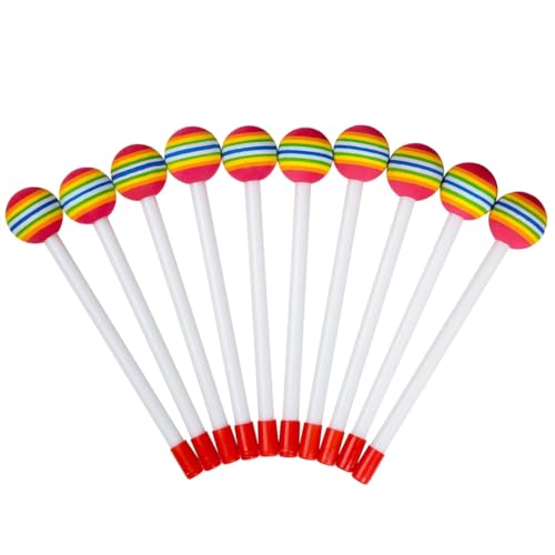 Fangxuee Regenbogen Lollipop Weiche Schaumkopf Drumsticks 10 Stück Percussion Mallets für Kinder Fangxuee Regenbogen Lollipop Weiche Schaumkopf Drumsticks 10 Stück Percussion Mallets für Kinder von Fangxuee