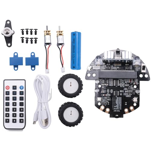 Fangxuee Roboterprogrammierbares Robotik-Kit Basierend auf BBC Microbit V2 und V1 für STEM-Codierungsausbildung mit Aufladbarer Batterie (A) von Fangxuee