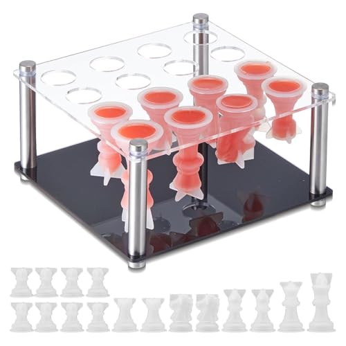 Fangxuee Schachfiguren-DIY-Set Beinhaltet 1 Schachfigurenhalter und 16 Schachformen für Epoxidharz, Metallhalter, Schachformen Fangxuee Schachfiguren-DIY-Set Beinhaltet 1 Schachfigurenhalter und 16 Schachformen für Epoxidharz, Metallhalter, Schachformen von Fangxuee