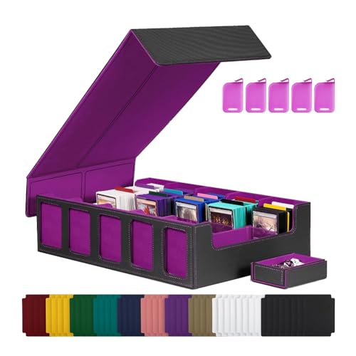 Fangxuee Trading Card Storage Box 5 Reihen Kartendeck Hülle Magnetische Kartenschachtel mit Deckel Schwarz+Lila Fangxuee Trading Card Storage Box 5 Reihen Kartendeck Hülle Magnetische Kartenschachtel mit Deckel Schwarz+Lila von Fangxuee