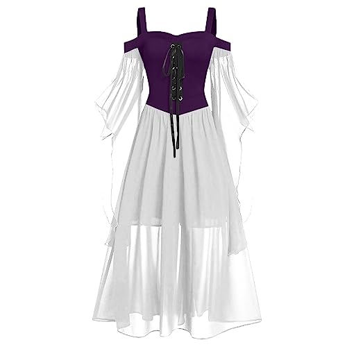 Fannyfuny Halloween Kostüm Damen Kleider Mittelalterliche Viktorianischen Mittelalter Kostüme Cosplay Kostüm Cocktailkleid Damen Gothic Kleider Brautkleider Karneval Party Halloween Kostüm von Fannyfuny