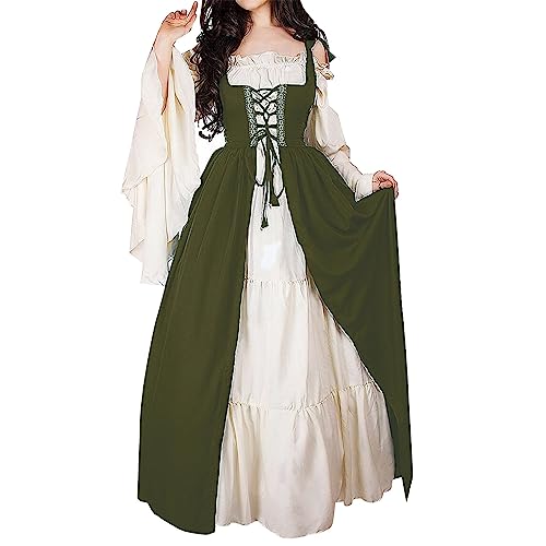 Fannyfuny Halloween Kostüm Mädchen Teenager Renaissance Retro Mittelalter Kostüme Halloween Karneval Kostüm Hexenkleid Party Kostüm Abendkleider Karneval Party Halloween Kostüm von Fannyfuny