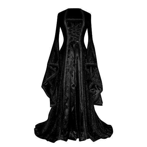 Fannyfuny Halloween Kostum Damen Renaissance Retro Halloween Karneval Kostüm Damen Gothic Kleider Cosplay Kostüm Party Kostüm Abendkleider Prinzessin Kostüm Für Halloween Karneval Kostüm von Fannyfuny