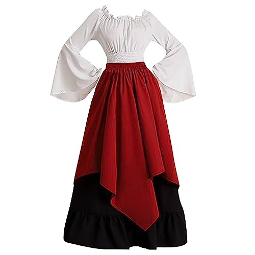 Fannyfuny Mittelalter Kleid Mädchen Mittelalterliche Viktorianischen Mittelalter Kostüme Cosplay Kostüm Abendkleider Halloween Karneval Kostüm Prinzessin Kostüm Für Halloween Karneval Kostüm von Fannyfuny