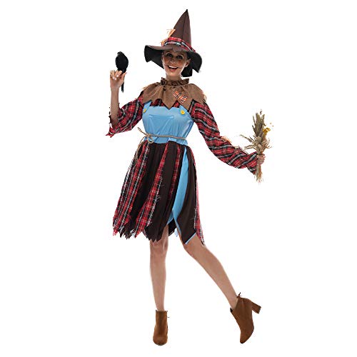 FantastCostumes Damen Vogelscheuche Kostüm Halloween Niedlich Lustig Cosplay Kostüm von FantastCostumes