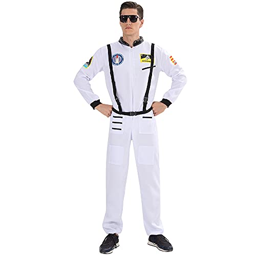 FantastCostumes Herren Astronaut Kostüm Spaceman Anzug Halloween Erwachsene Kostüme Cosplay Outfit von FantastCostumes