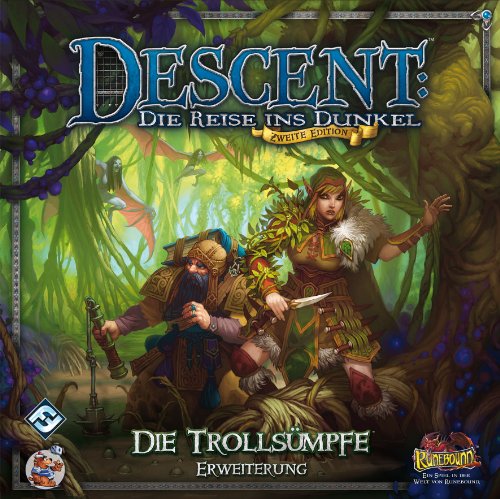 Asmodee HEI0604 - Descent 2 Edition: Die Trollsümpfe, Erweiterung, Brettspiel von Fantasy Flight Games