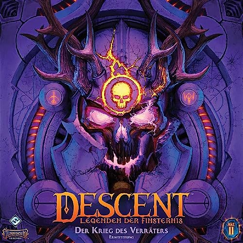 Fantasy Flight Games, Descent: Legenden der Finsternis – Der Krieg des Verräters, Expertenspiel, Dungeon Crawler, 1-4 Spieler, Ab 14+ Jahren, 180-240 Minuten, Deutsch von Fantasy Flight Games