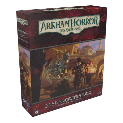 Fantasy Flight Games, Arkham Horror: LCG – Die scharlachroten Schlüssel, Kampagnen-Erweiterung, Expertenspiel, Kartenspiel, 1-4 Spieler, Ab 14+ Jahren, 45 Minuten, Deutsch von Fantasy Flight Games