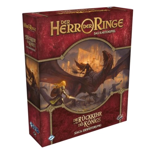 Fantasy Flight Games, Der Herr der Ringe: LCG – Die Rückkehr des Königs, Saga-Erweiterung, Expertenspiel, Kartenspiel, 1-4 Spieler, Ab 14+ Jahren, 30 Minuten je Spieler, Deutsch von Fantasy Flight Games