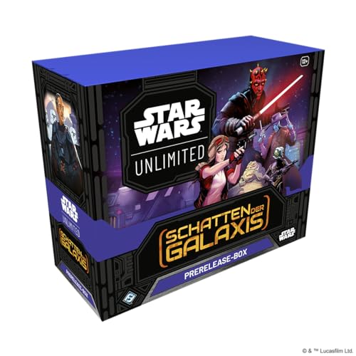 Star Wars: Unlimited TCG Schatten der Galaxis PRERELEASE-Box – Beginne deine galaktische Reise! Enthält 6 Booster-Packs, Alter 12+, 2+ Spieler, 20 Minuten, von Fantasy Flight Games, Deutsch von Fantasy Flight Games