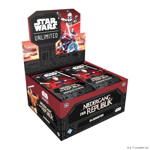 Fantasy Flight Games - Star Wars: Unlimited TCG Niedergang der Republik BOOSTER DISPLAY (24 Booster Packs) - Trading Card Game für Kinder und Erwachsene, Alter 12+, 2+ Spieler, 20 Minuten, Deutsch von Fantasy Flight Games