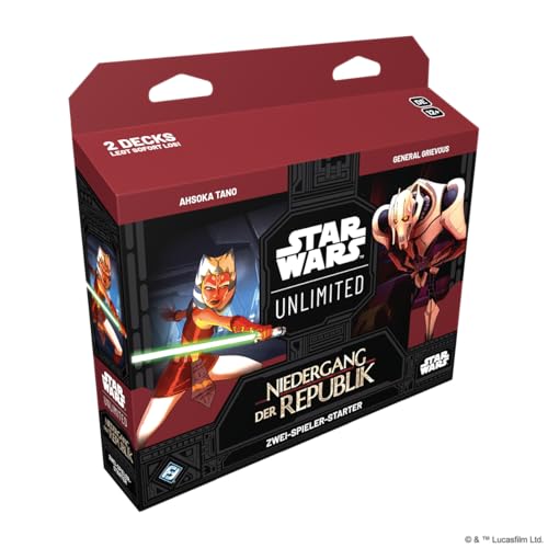 Star Wars: Unlimited TCG Niedergang der Republik ZWEI-SPIELER-STARTER –Schnelles Trading Card Game für Kinder und Erwachsene, Alter 12+, 2+ Spieler, 20 Minuten, von Fantasy Flight Games, Deutsch von Fantasy Flight Games