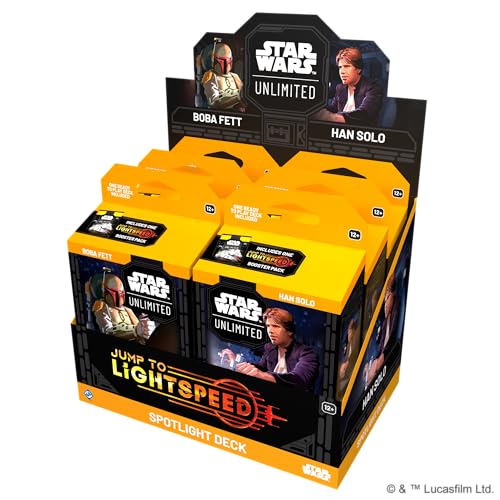 Fantasy Flight Games - Star Wars: Unlimited TCG Jump to Lightspeed Spotlight-Deck Display - Enthält 6 Decks mit exklusiven Karten! Alter 12+, 2+ Spieler, 20 Minuten, Englisch Fantasy Flight Games - Star Wars: Unlimited TCG Jump to Lightspeed Spotlight-Deck Display - Enthält 6 Decks mit exklusiven Karten! Alter 12+, 2+ Spieler, 20 Minuten, Englisch von Fantasy Flight Games