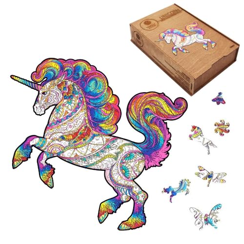 Fantasy Puzzles Holzpuzzle, Einhorn, 260 Teile, groß, 43 x 40 cm von Fantasy Puzzles