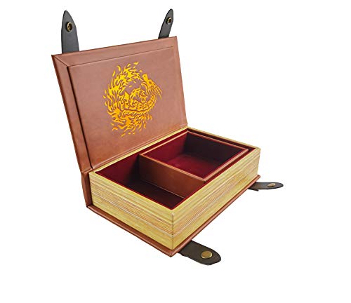 Fantasydice Buchförmiges Cheromatic/roter Feuerdrachen Rolling Magic Book Tray für alle Tisch-RPGs wie D&D, Call of Cthulhu, Shadowrun. von Fantasydice