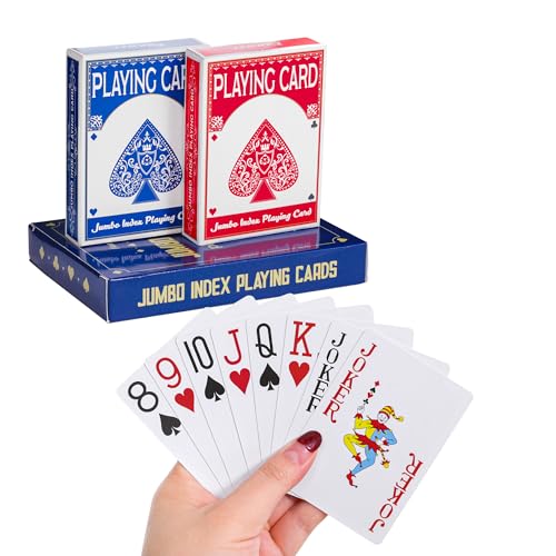 Spielkarten Großer Druck für Erwachsene - 2 Packungen, Große Druck-Spielkarten für Senioren, Sehbehinderte, Low Vision Crowd, für Blackjack, Euchre, Canasta Kartenspiel Spielkarten Großer Druck für Erwachsene - 2 Packungen, Große Druck-Spielkarten für Senioren, Sehbehinderte, Low Vision Crowd, für Blackjack, Euchre, Canasta Kartenspiel von Fanwer