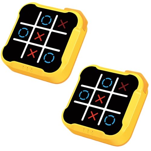 2ST Elektronisches Tic·Tac·Toes Spiel, tragbare Tic-Tac-Toes Puzzle-Spielekonsole, 3-in-1 Handheld Puzzlekonsole, Klassisches Fingerspitzen Spielzeug, Puzzle-Erleuchtungs-Fidget-Spielzeug,1-4 Spieler von Fanysdsi