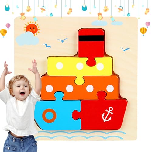 Fanysdsi 3D-Tierpuzzle aus Holz, Tierholzpuzzle für Kinder, Lernpuzzle, Multifunktionales Kleinkind-Lerntier-Puzzle, Frühlern-Puzzlespielzeug für Kinder von 4–6 Jahren von Fanysdsi