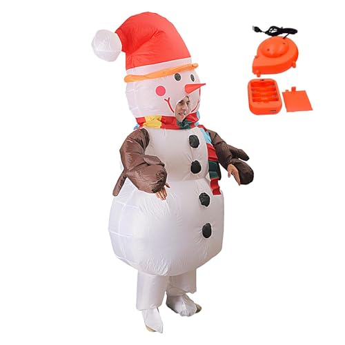 Fanysdsi Aufblasbares Schneemann-Kostüm für Erwachsene, lustiges Luftblasen-Weihnachts-Schneemann-Kostüm - Kostüm-Aufblasanzug, Cosplay-Weihnachts-Halloween-Kostüm | Aufblasbares von Fanysdsi