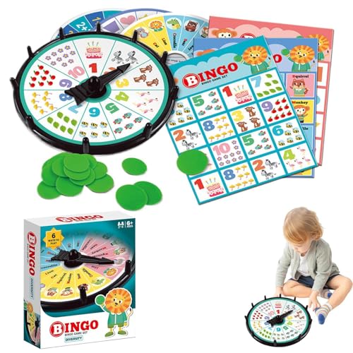 Fanysdsi Bingo-Spielset für Erwachsene und Kinder, Familien-Bingo-Spiel | Familien-Bingo-Spieleabend,Wiederverwendbare Zähl- und Zuordnungsfähigkeiten. Lustige Familien-Bingo-Spiele zur Entwicklung von Fanysdsi