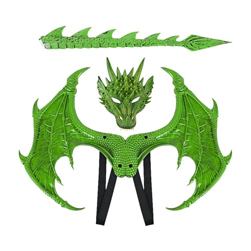 Fanysdsi Drachen-Cosplay-Requisiten, Halloween-Drachen-Cosplay-Set - Halloween Flügel Schwanz Set,Halloween-Kostümset für Kinder für Halloween, Ostern, Weihnachten von Fanysdsi