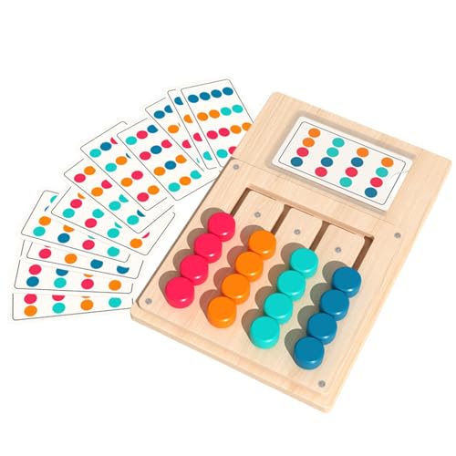 Fanysdsi Farblich passendes Puzzle-Spielzeug,Holz-Farblich passendes Puzzle | Farbpassendes Puzzlespiel - Mit 12 Papierkarten, Holzsortierbrett in 4 Farben für die kognitive Entwicklung von Fanysdsi
