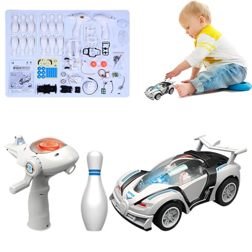 Fanysdsi Ferngesteuertes Auto, ferngesteuertes Kinderauto - RC-Fahrzeug-Bowling-Set - Fernbedienung Handkurbel Ladeauto Spielzeug Hobby RC Auto Spielzeug für 3-5 Jahre alte Kinder von Fanysdsi