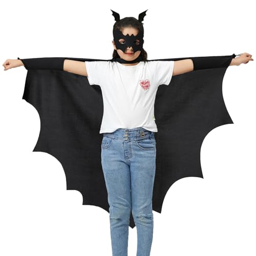 Fanysdsi Fledermaus-Kostüm für Kinder, Fledermaus-Vampir-Kostümzubehör für Kinder, Fledermausflügel Cosplay Overall Set, Kleinkind-Cosplay-Sammelzubehör für Kinder, Kleinkinder, Mädchen, von Fanysdsi