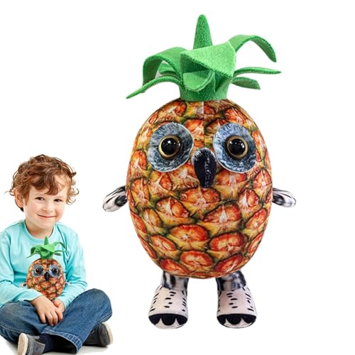 Fanysdsi Gefüllte Plüsch-Ananas-Puppe, Bezaubernde Ananas-Kissen für Kinder - Plüsch-Ananas-Eulen-Kissen zum Kuscheln,Entzückende gefüllte Ananaspuppen für Wohnzimmer, Schlafzimmer, Kinderbett von Fanysdsi