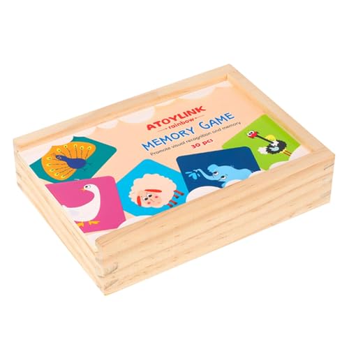 Fanysdsi Holz-Matching-Karten, Holz-Matching-Spiel für Kinder - Interaktive Tierkarten aus Holz | Karteikarten, Konzentrations-Lernspiele, Lernspielzeug für Mädchen von Fanysdsi