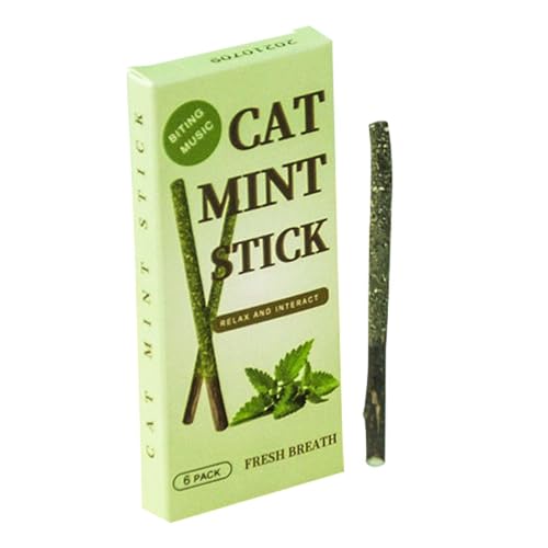 Fanysdsi Katze-Minze-Sticks - 6 Stück Katzenkauspielzeug Kätzchen Beißspielzeug Katzenminze Spielzeug - Kitten Cleaning Interaktives Kauspielzeug Silvervine Sticks Für Aggressive Kauer Aller von Fanysdsi