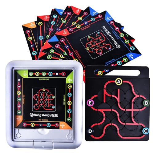 Fanysdsi Labyrinth-Puzzle, Labyrinth-Spiel | Subway Maze Board mit 64 spannenden Levels | Kinder-Logik-Puzzle, Tischbrettspiel, Familienparty-Spiel für Geburtstag, Weihnachten, Ostern von Fanysdsi