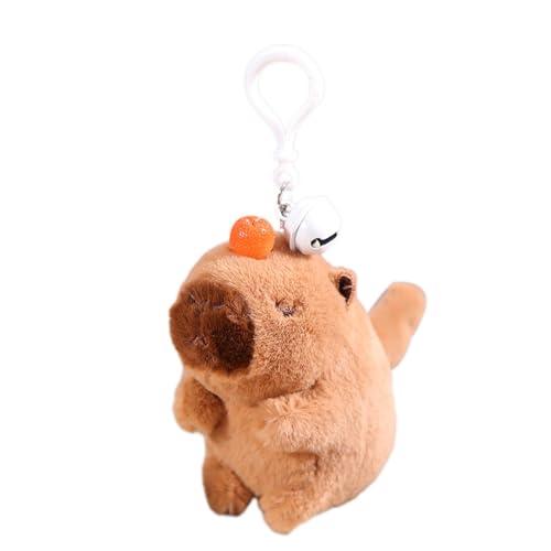 Fanysdsi Niedliche Anhänger für Rucksack, Taschenanhänger, Puppe - Capybara-Puppe zum Aufziehen,Capybara-Spielzeug mit Glocke, weiches Stofftierspielzeug für Mädchen, Frauen, Rucksack, Handtasche von Fanysdsi